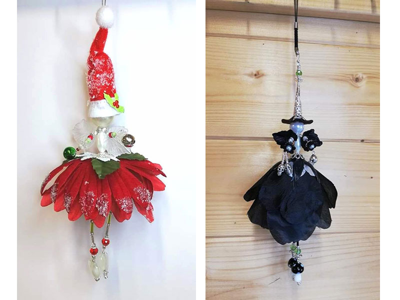 Items from Beaded Flower Fairy workshop at Scarlets Fairy Folk